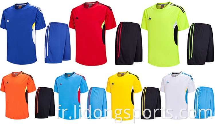 Jersey jaune football en gros de soccer personnalisé Uniform Custom Logo Jersey